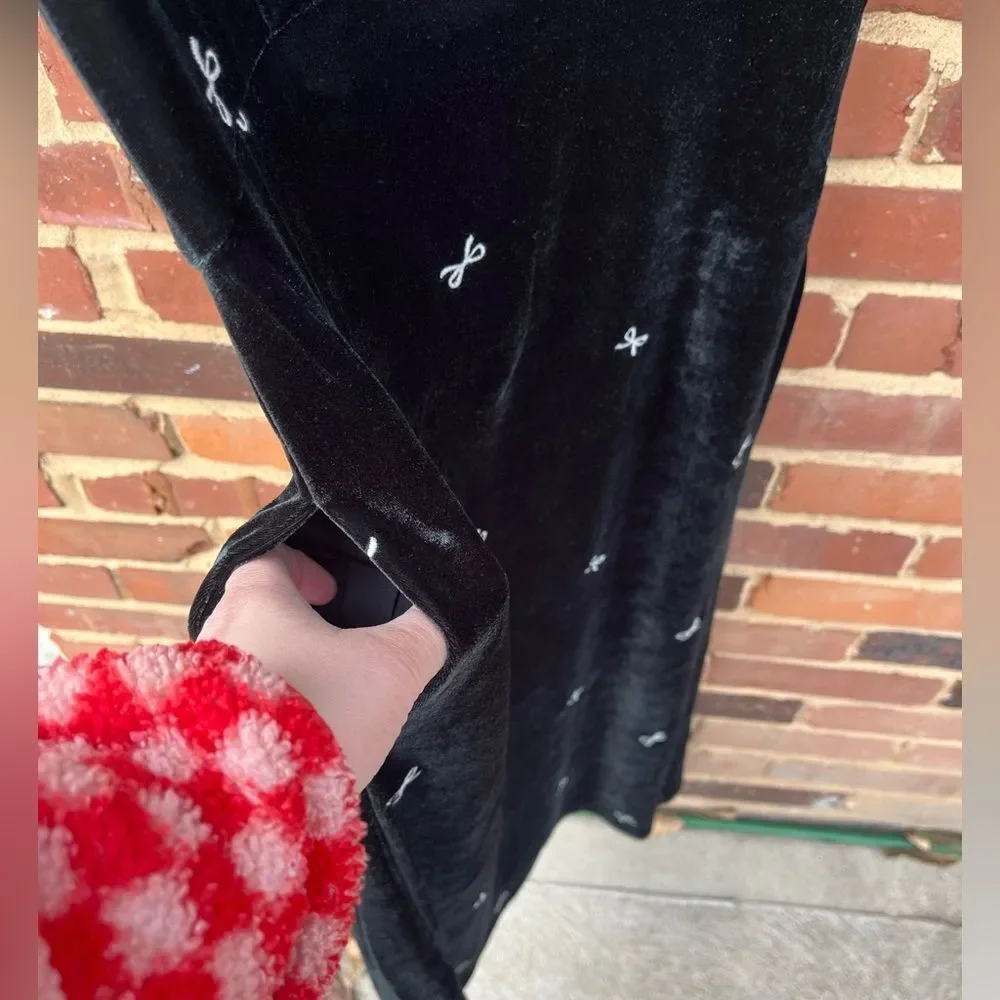 J Crew Velvet Puff Sleeve Midi Dress NWT